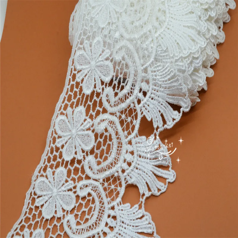 

15 yard Vintage Embroidered Lace Edge Trim Ribbon Wedding Applique DIY Sewing