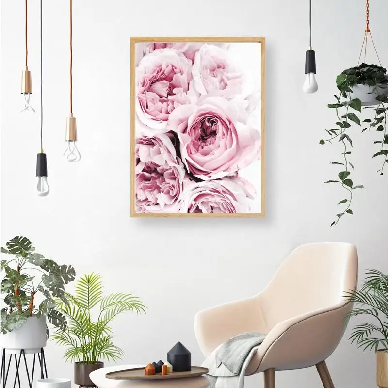 Bedroom Wall Decor Pink And Grey Floral Flower Canvas Painting Wall Art Canvas Posters Nordic Prints Decorative Picture Modern Painting Calligraphy Aliexpress
