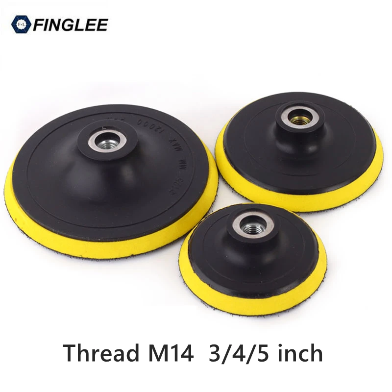 

FINGLEE 80/100/125 mm M14 2pcs Plastic Backer Angle Grinder Disc Joint Plastic Connector Joint Diamond Polishing Pads Car Wax