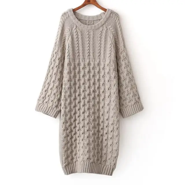 Sweater Dress Cable Spring New Long 2017 Women Fashion Loose Knit dosChBrxtQ
