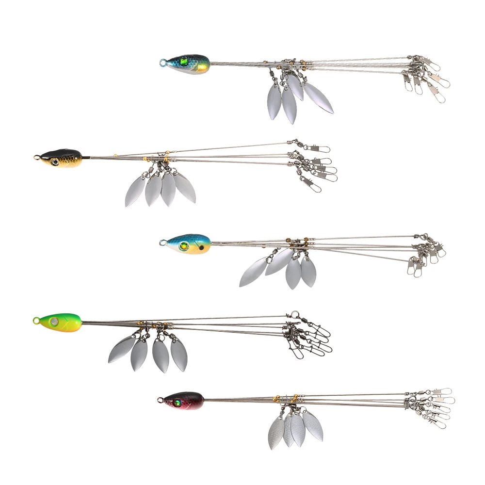  5 Colors / Set Umbrella Fishing lure 5 Arms Alabama Rig Swimming Bait Bass Minnow Fishing