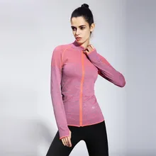 DICHSKI топы спортивные для женщин длинный рукав, для йоги рубашки тренировки тройник Бег Велоспорт молния куртка тренажерный зал Спортивная Футболка Толстовка