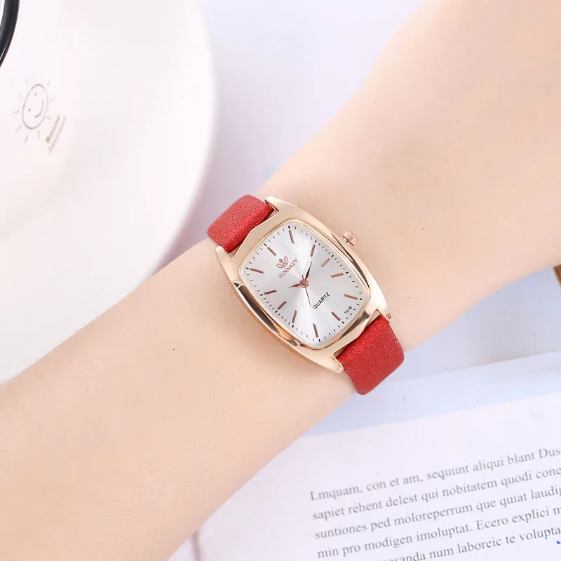 WJ-8552 Brand Leather Watch Luxury Classic Wrist Watch Fashion Casual Rectangular Quartz Wristwatch Clock Women Unisex Watches