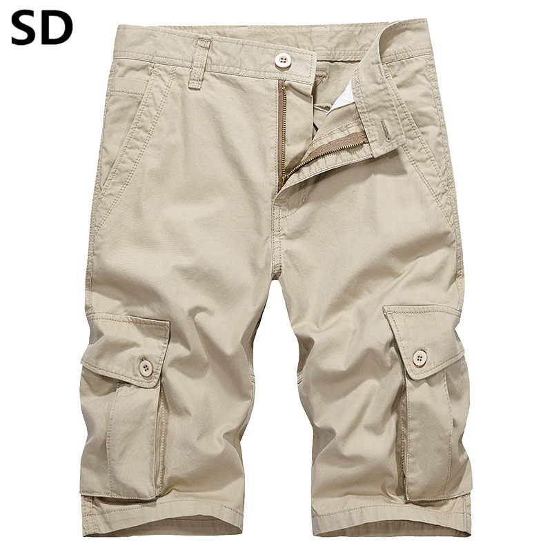 SD Shorts Men New Arrival Solid Short Pants Male Summer Military Cotton Cargo Bermuda Trousers Workout Shorts Homme 345
