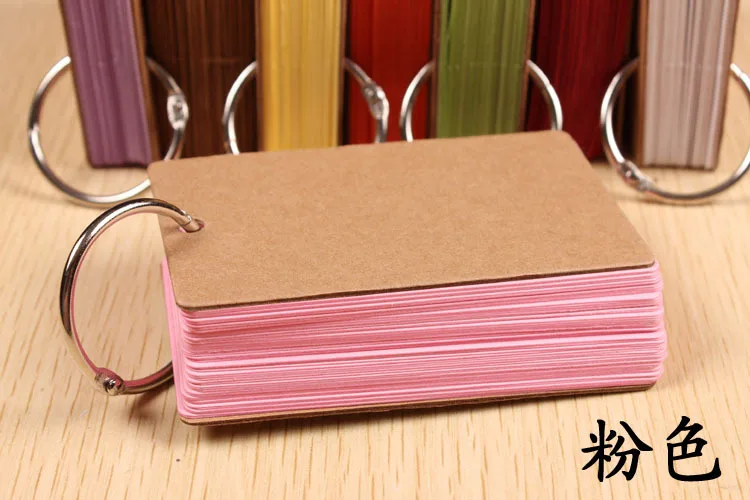 Милый кавайный конфетный цвет чистая крафт-бумага блокноты портативные блокноты карточки для слов детский подарок канцелярские принадлежности Школьные принадлежности - Цвет: Розовый
