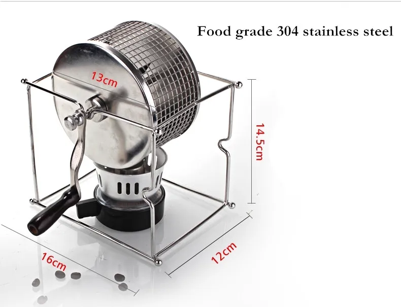 Ручной аппарат для обжарки кофейных зерен 304 из нержавеющей стали ручная Кофеварка Новое поступление домашний новейший дизайн аппарат для обжарки кофейных зерен