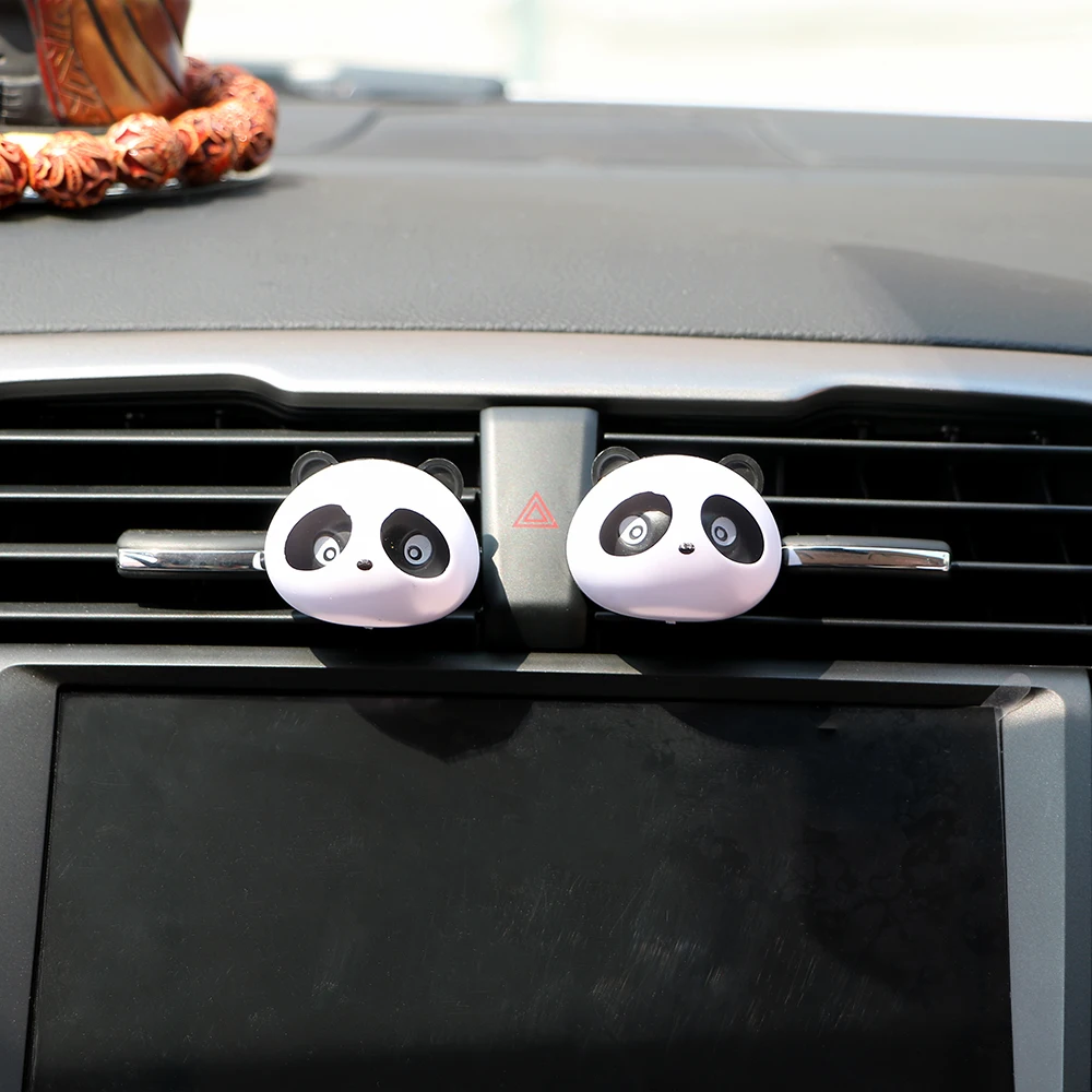 

1 pair Panda Air Freshene rCar Air Conditioning Vent Perfume Panda Eyes Will Jump 5 Colors Parfume Car Styling