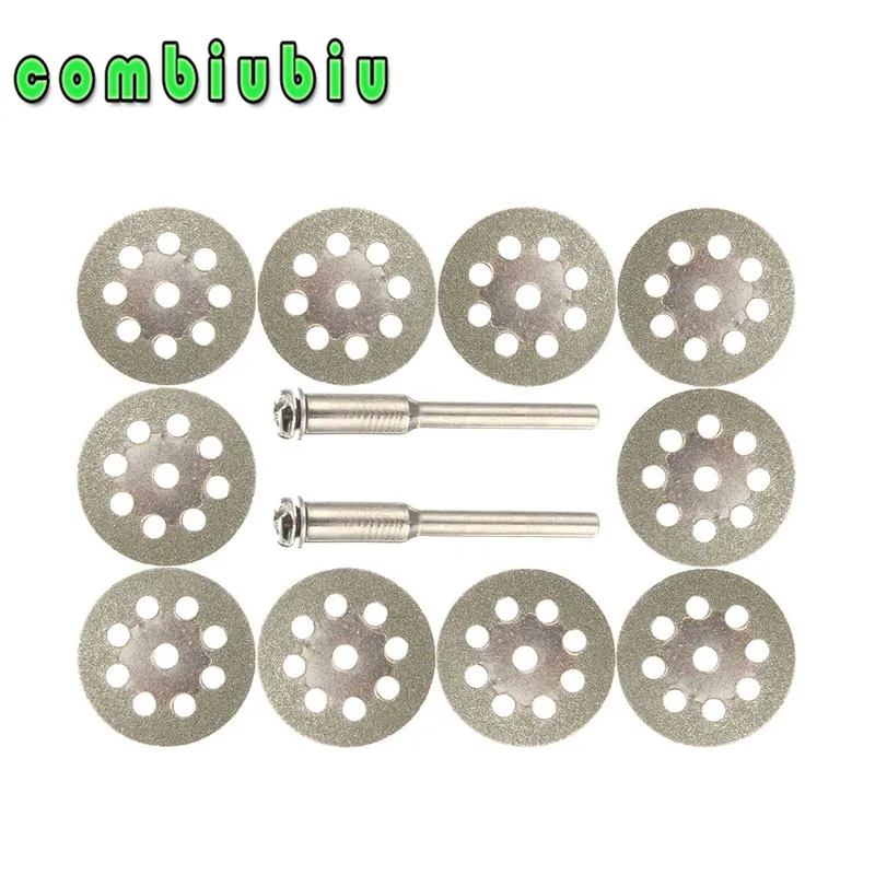 

10pcs 22mm Diamond Cutting Wheel Discs Rotary Tool Circular Saw Blades Cutting Wheel Discs Mandrel Dremel Cutoff