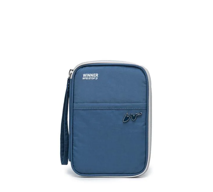 Blue Small Кошелек для паспорта, путешествий, держатель для паспорта, многофункциональная посылка для кредитных карт, ID, документов, мульти-карта, клатч для хранения, Win-5660 - Цвет: Blue Small