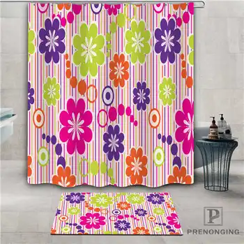 

Custom colorful (1) Waterproof Shower Curtain Doormat Home Bath Bathroom Polyester Fabric Multi Sizes#2019-1-05-85