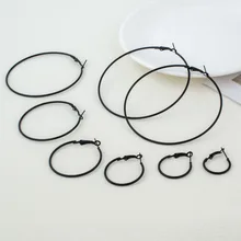 Модные черные пикантные туфли большой круг обруч серьги все размеры букле для Для женщин пирсинг ювелирные изделия Диаметр 2/2. 5/3/4/5/6/7/8/9/каблук 10 см