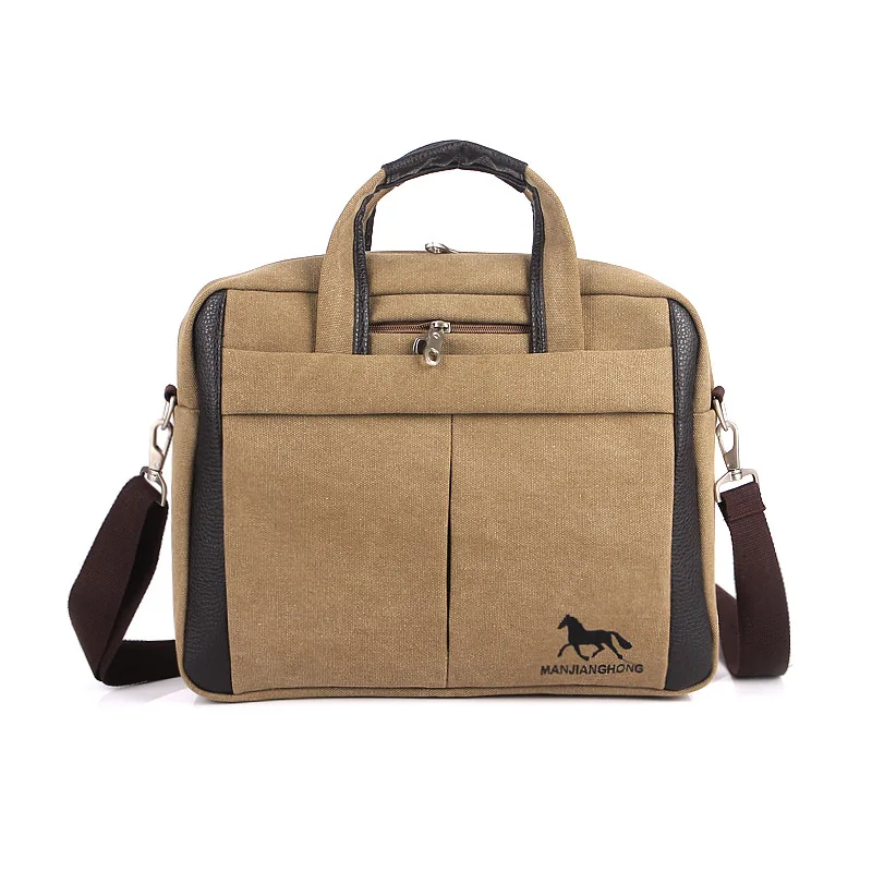 New 2017 Coffee Briefcases Brand Designual Office Bag For Men Canvas New 2017 Coffee Briefcases Brand Designual Office Bag For Men Canvas Pc Handbag Bolsos Marca Casual Male Messenger Shoulder Bags In Crossbody From