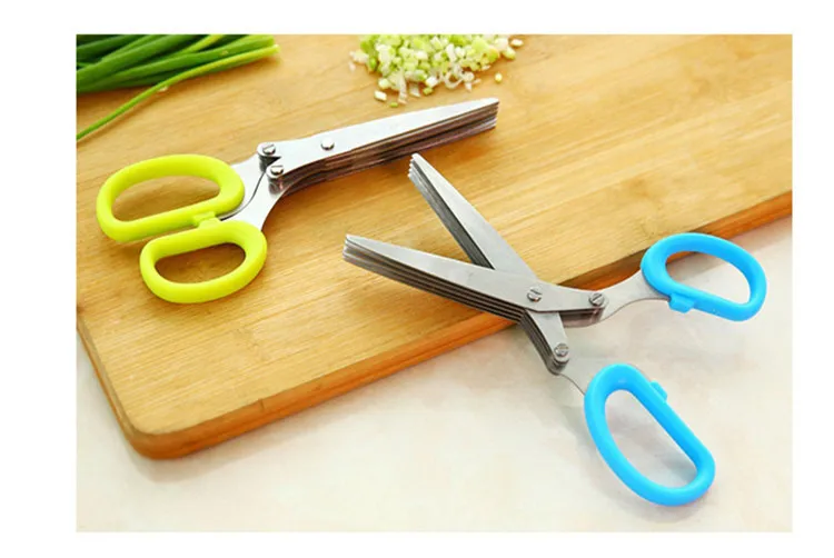 Высококачественная Нержавеющая Сталь 5 лезвий офисные домохозяйки ножницы для измельчения острых трав кухонные инструменты