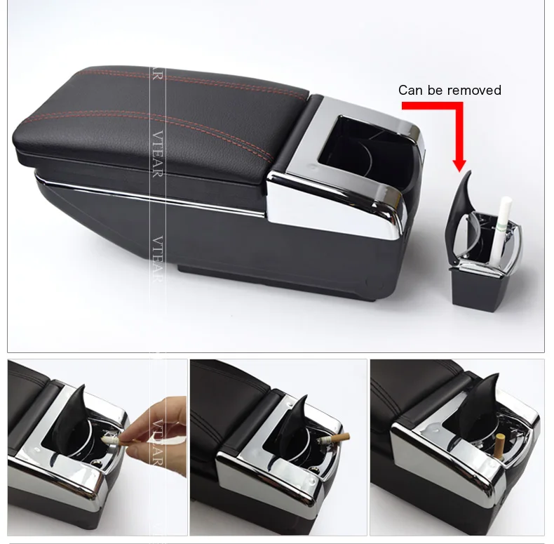 Vtear для dacia renault fluence рено дастер подлокотник коробка кожаный подлокотник usb интерфейс консоль для хранения вращающийся автомобиль-Стайлинг Аксессуары ABS