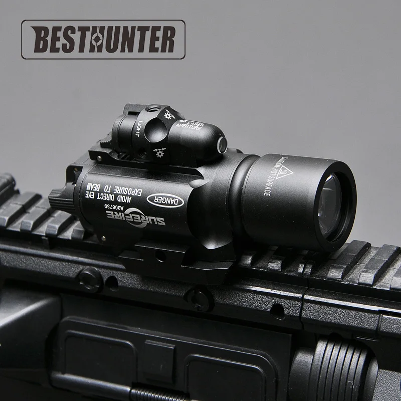 

Tactical SF LED Weapon X400 Handgun Flashlight With Red Laser Sight For Rifle Scope For Hunting