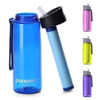 

650ml Outdoor Water Filter Bottle Water Filtration Bottle Purifier for Camping Hiking Traveling Camping Equipment Multi Tool