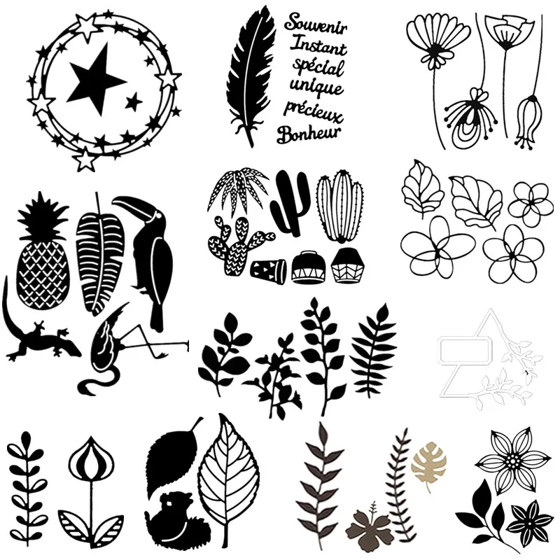 

2019 Lotus Cactus Flower Leaf Metal Cutting Dies Stencils For DIY Scrapbooking Photo Album Decorative Embossing Craft Die Cuts