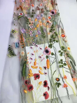 

Latest High Quality African French Lace Fabric embroidered African Tulle Lace Fabric For Wedding dress