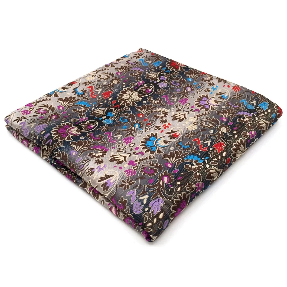 

Floral Pattern Multicolor Handkerchieves Mens Ties Jacquard Woven Brand New