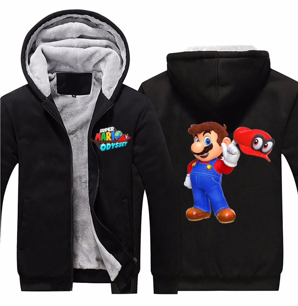 2017 Game Super Mario Odyssey Hoodies Zip Up Polyester