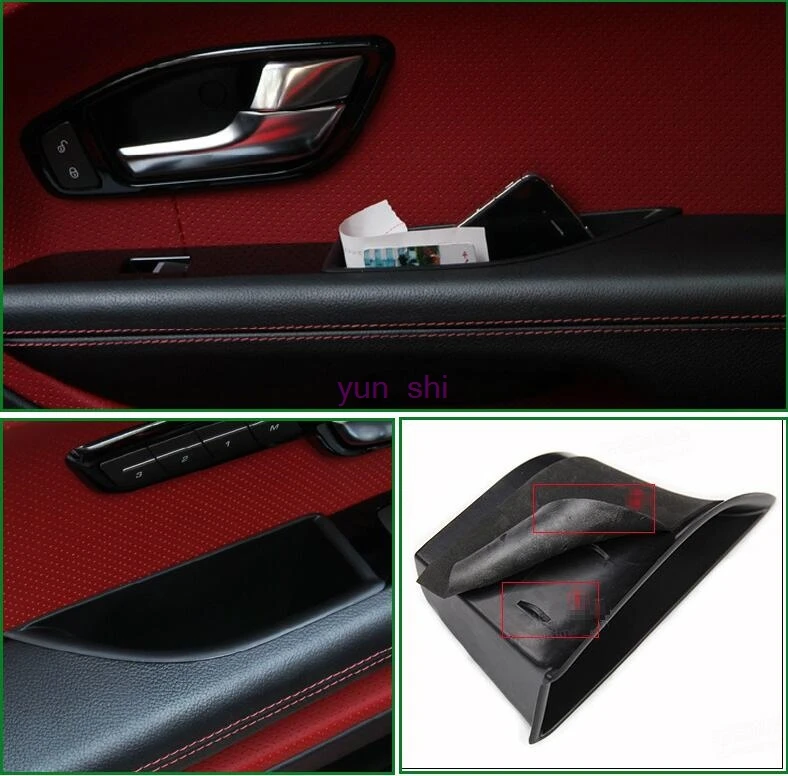 2 Pcs ABS Car Door Handle Storage Box Holder Cover Armrest For Phone Car-styling For Range Rover Evoque 2012-2018 Accessories