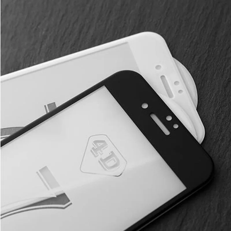 Закаленное стекло красного цвета 4D для iPhone 7 8 Plus полное покрытие (новый 3D)