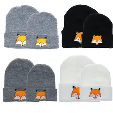 Милая детская шапка, зима, для новорожденных, для малышей, для детей и мам, для девочек и мальчиков, шапки для младенцев, мягкая теплая вязаная шапка, вязаная крючком, Шапка-бини с изображением лисы