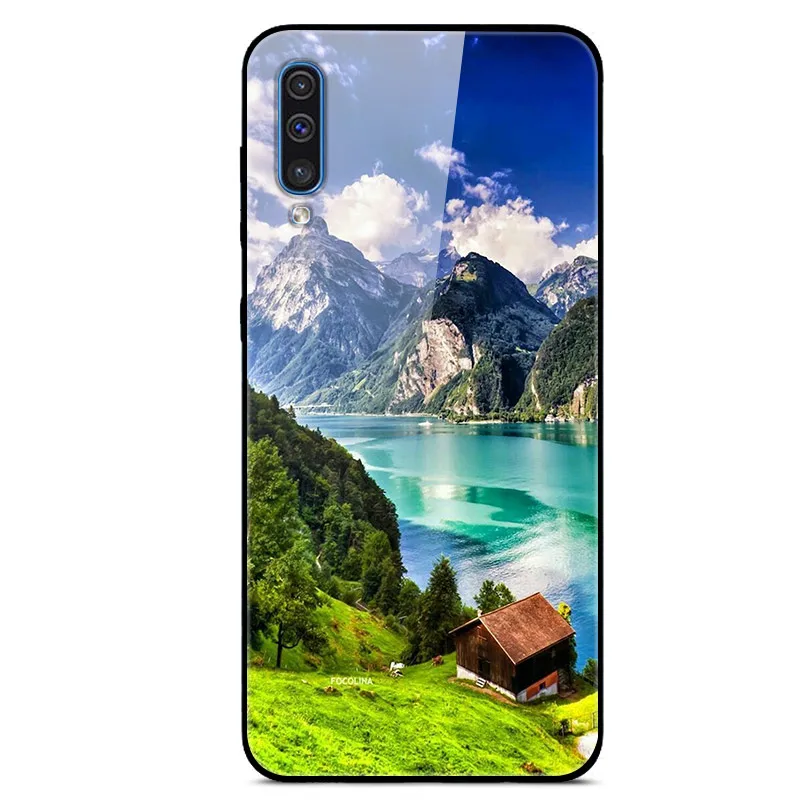 Для samsung Galaxy A50 A40 A30 A20 A10 A40s закаленное Стекло чехол для телефона для samsung M10 M20 M30 A70 A80 A90 A2 Core Стекло чехол - Цвет: 09