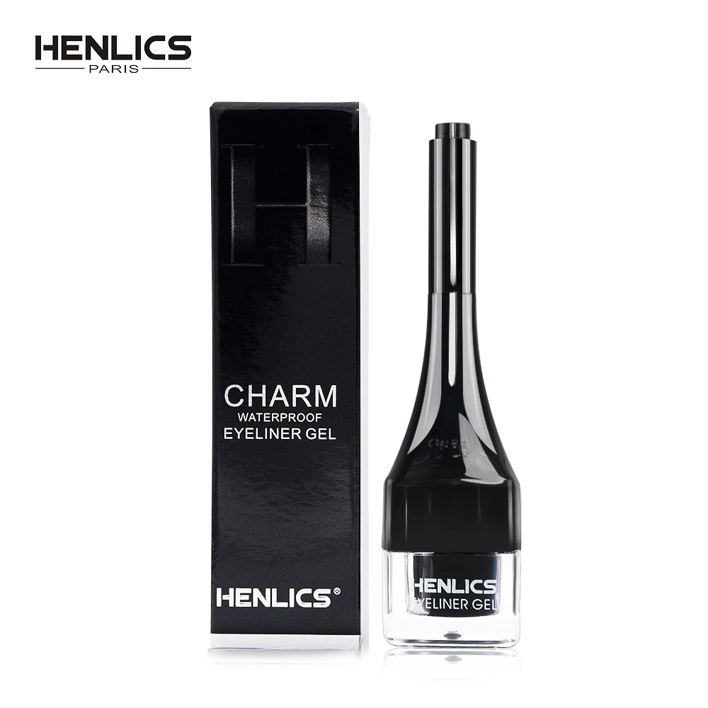 

HENLICS 1pc Black Color Waterproof Easy to wear Eyeliner Gel with brush Makeup Cosmetics mini Gel Eyeliner Cream Cosmetics