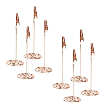 

Clip Holder Stand with Alligator Clasp for Pictures Card Paper Note Clips - 12pcs (Rose Gold)