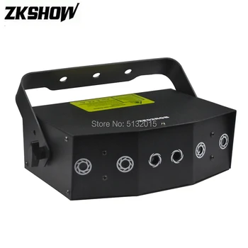 

6 Aperture RGB LED Animation Laser Projector 24 Patterns Pro Sound Audio DJ Disco Party Club Lighting Effect Equipment for Event