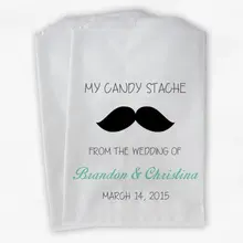 Пользовательские Усы Свадебные попкорн Конфеты стол Лечить Сумки день рождения Свадебный baby Shower Bakery Cookie подарочные сувениры пакеты