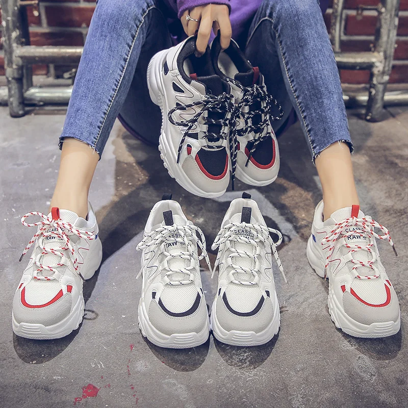 

Laamei 2019 Women Vulcanized Shoes Flat Sneakers Shoes Female Mesh -up Ladies Fashion Casual Breathable Soft Shoes