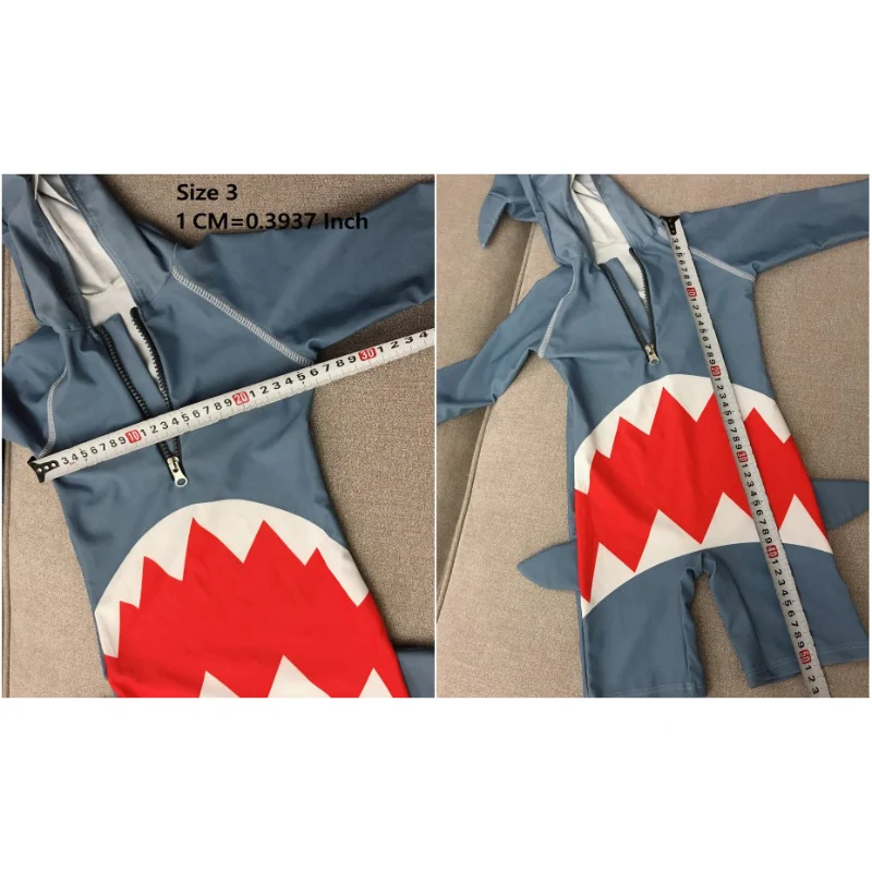 Детские купальники для мальчиков и девочек с капюшоном купальный костюм акулами