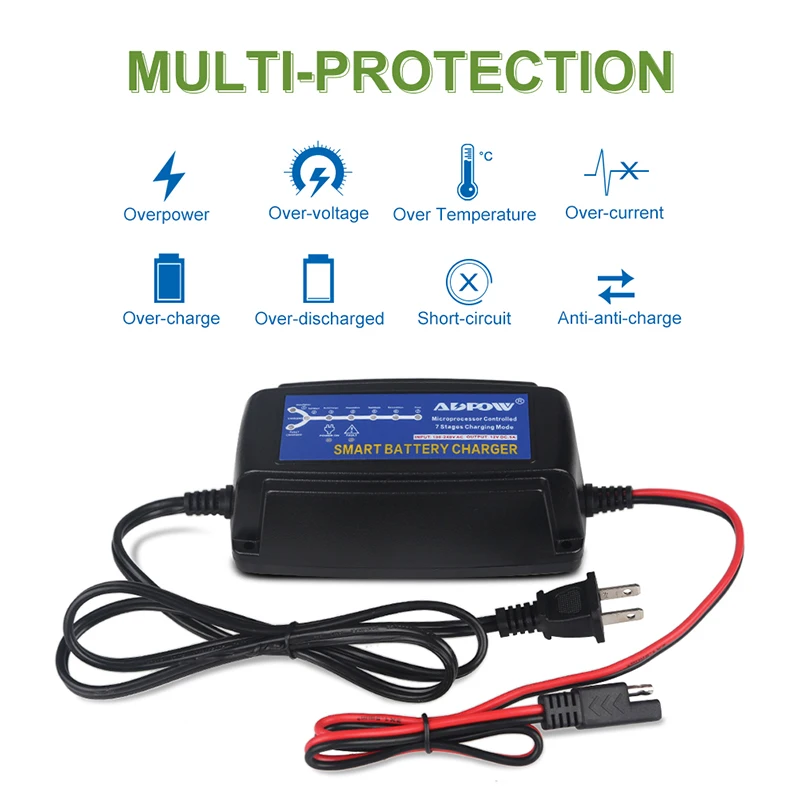 Batterie-Ladegerät 12V / 3.6A für Auto- Motorrad- und AGM / GEL-Batterien