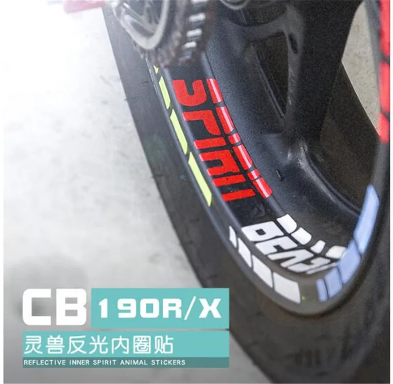 

SPIRIT BEAST Wheel Stickers Modified Accessories Motorcycle Stickers Moto CB190 Reflective Waterproof Wheel Decals Modeling Crea