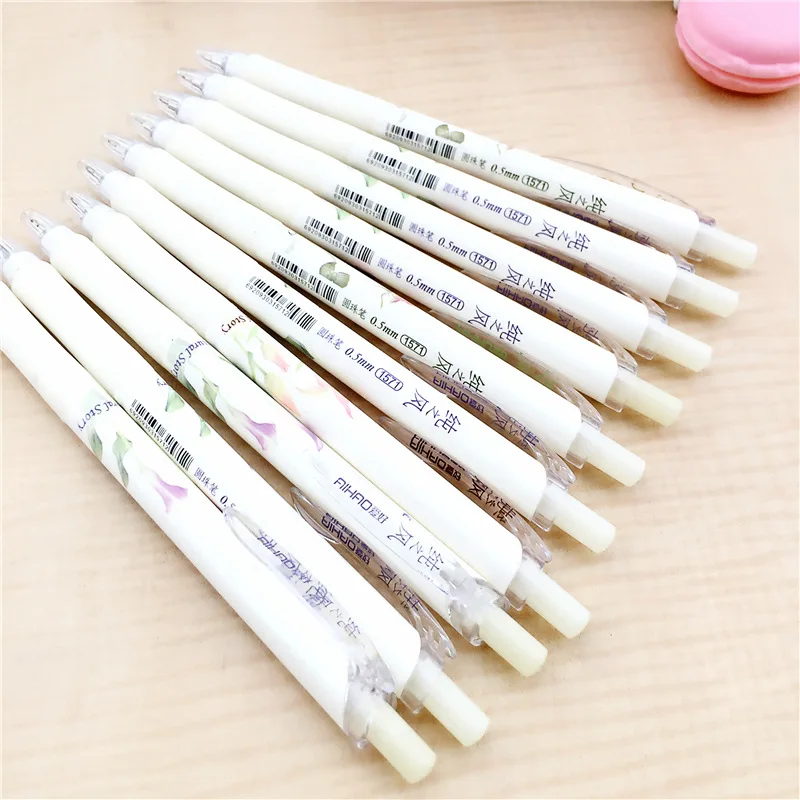 

0.5mm Cute Kawaii Plastic Ballpoint Pen Lovely Flower Automatic Pen For Kids Gift School Supplies Free Shipping 1920