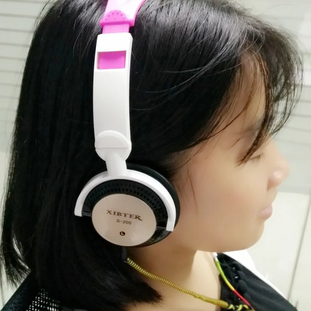Xibter Mini Colorful Headset With Inline Microphone 3 5mm Jack Wired Foldable Headphone Kids Children Student Girl Women Gift