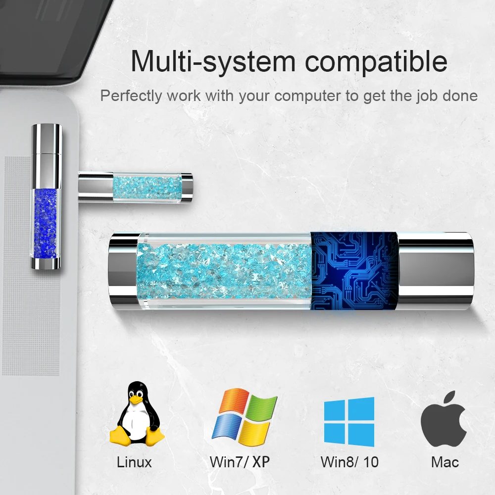 Usb флеш накопитель TECHKEY 64 ГБ карта памяти 32 16 8 4 Гб блестящие стразы подарок|64gb