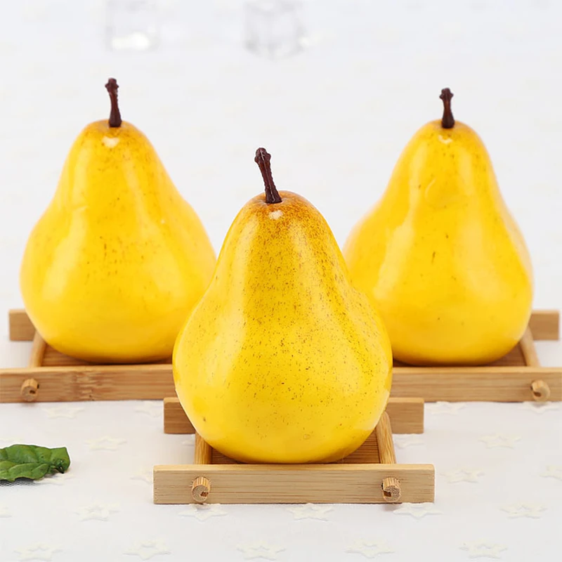 High Imitation Artificial Pear Fruit Model Yellow Color ...