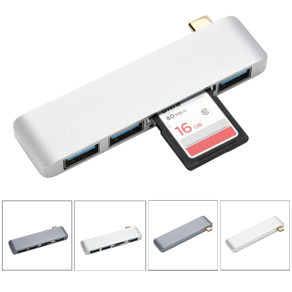 Ouhaobin считыватели карт алюминиевый тип-c USB 3,0 3 в 1 комбинированный концентратор для MacBook Ноутбук hp Dell Surface Pro td0104 Прямая поставка