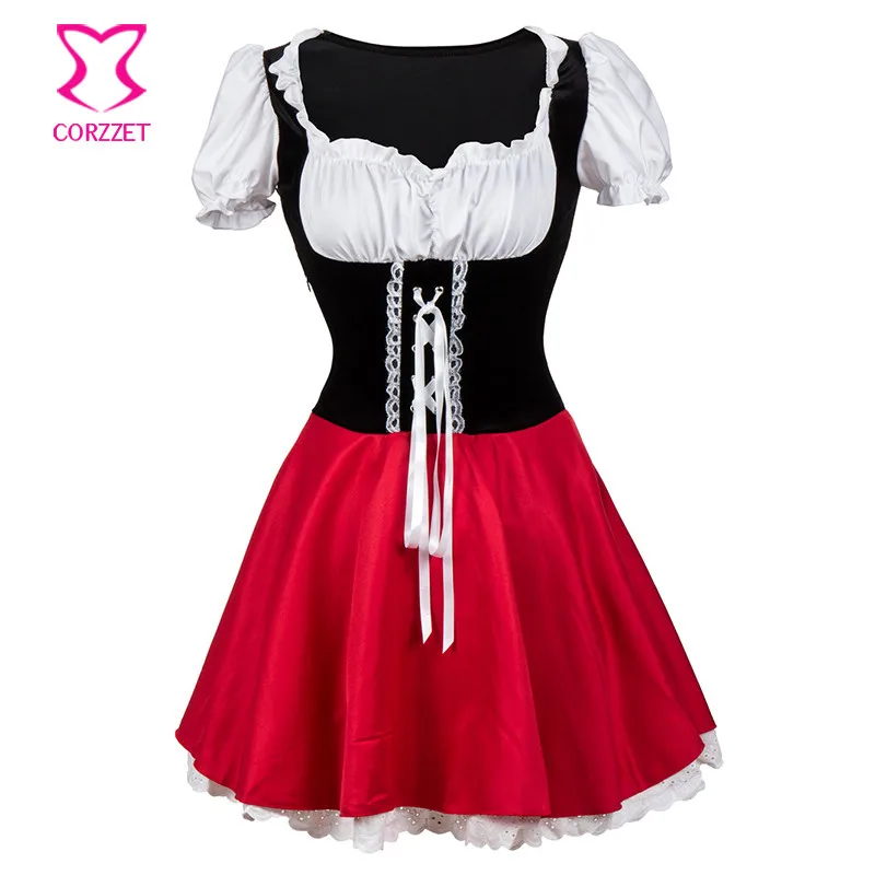 Размера плюс платье для ролевых игр Красная Шапочка костюм косплей взрослые вечерние клубная одежда сексуальные карнавальные костюмы на Хэллоуин для женщин