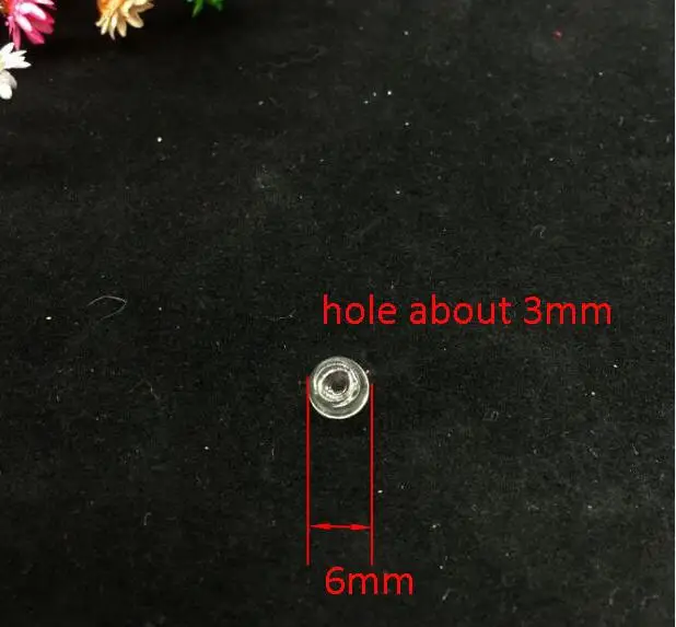 50pcs 6mm clear glass round ball vial globe bubble with jars 3mm hole ring accessories diy pendant necklace party favor | Дом и сад