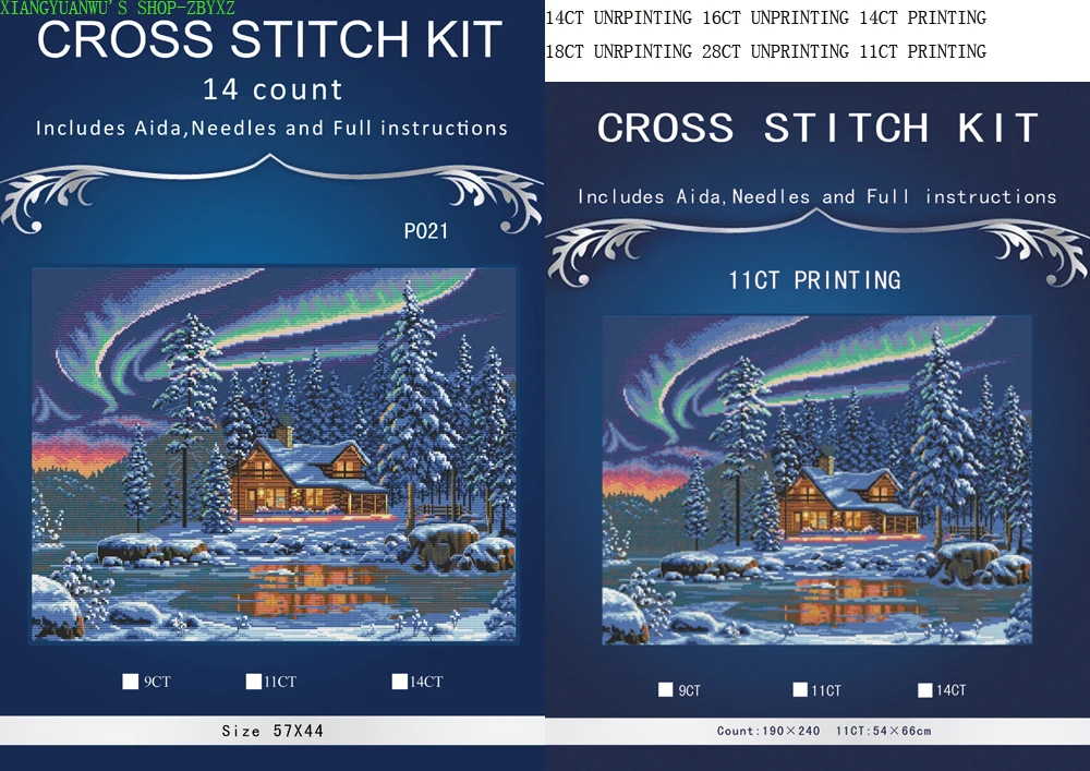 

Dimensions35212_Aurora Cabin DMC Cross stitch,Sets Embroidery kits, white aida Happy Christmas Patterns