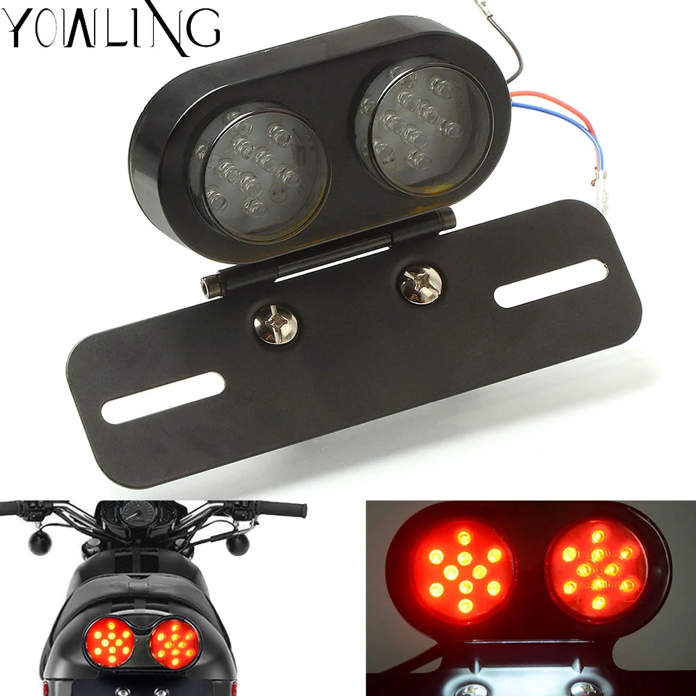 

Universal LED Warning Signal Lights Rear Tail Stop Brake License Number Plate Lamp Light Motorcycle ATV Cafe racer Off-road