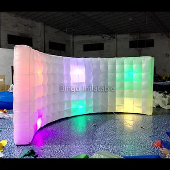 

Top design medium 4M curve led inflatable wall for display toy tent