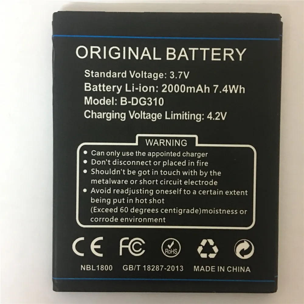 Новый оригинальный аккумулятор B-DG310 Для DOOGEE DG310 BDG310 2000 mAh высокое качество