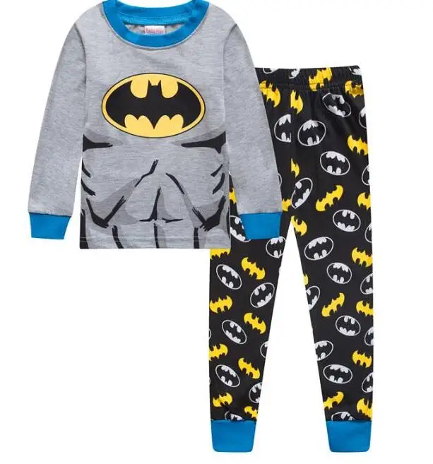 1 комплект детские хлопковые пижамы с длинными рукавами мультфильм «Человек-паук» пижамы для мальчиков и девочек «Супермен» детские копмлекты одежды футболка+штаны - Цвет: style 20
