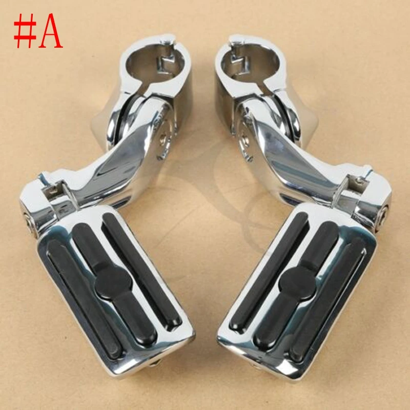 

Motorcycle Universal Chrome 1-1/4" Short Angled Adjustable Highway Foot Pegs Peg Mount For Harley Yamaha Suzuki