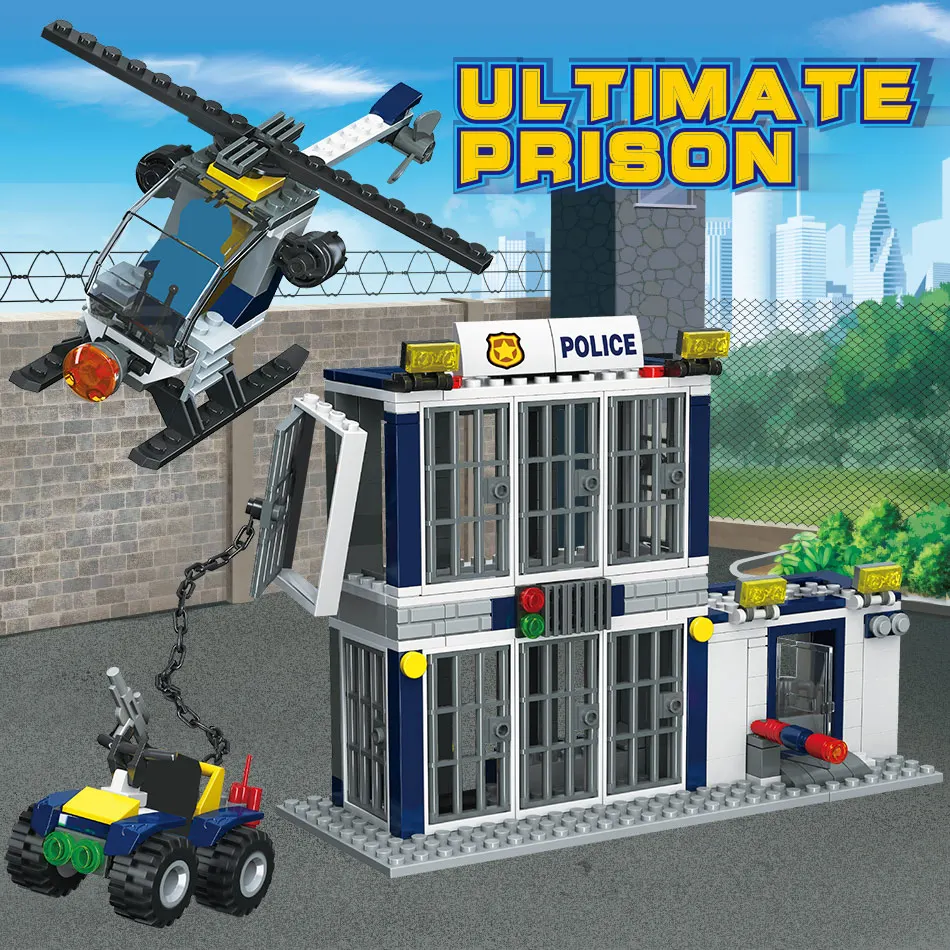 388 шт., потрясающая модель вертолета, строительные блоки, совместимые с городской полицейской серией, автомобильные фигурки, развивающие игрушки для детей